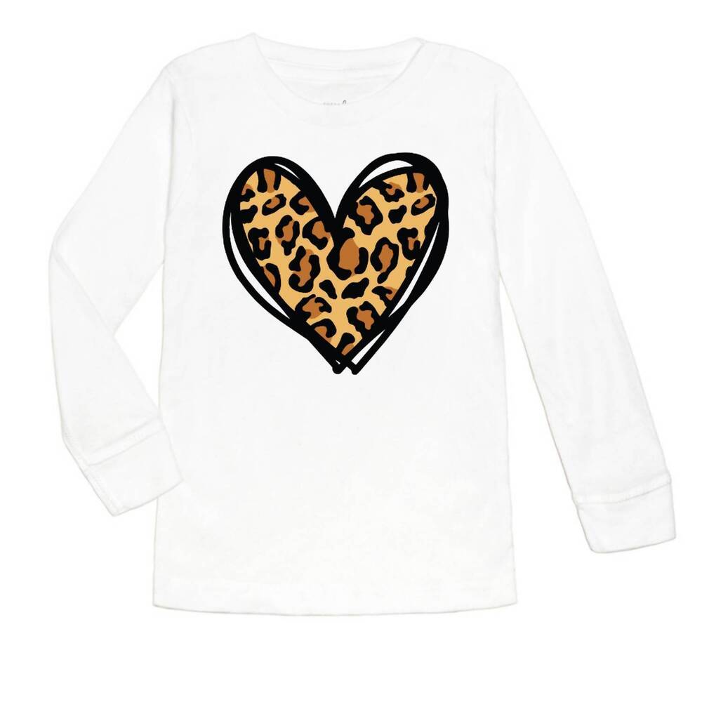 NEW SWEET WINK baby girls leopard heart long sleeve t-shirt in white